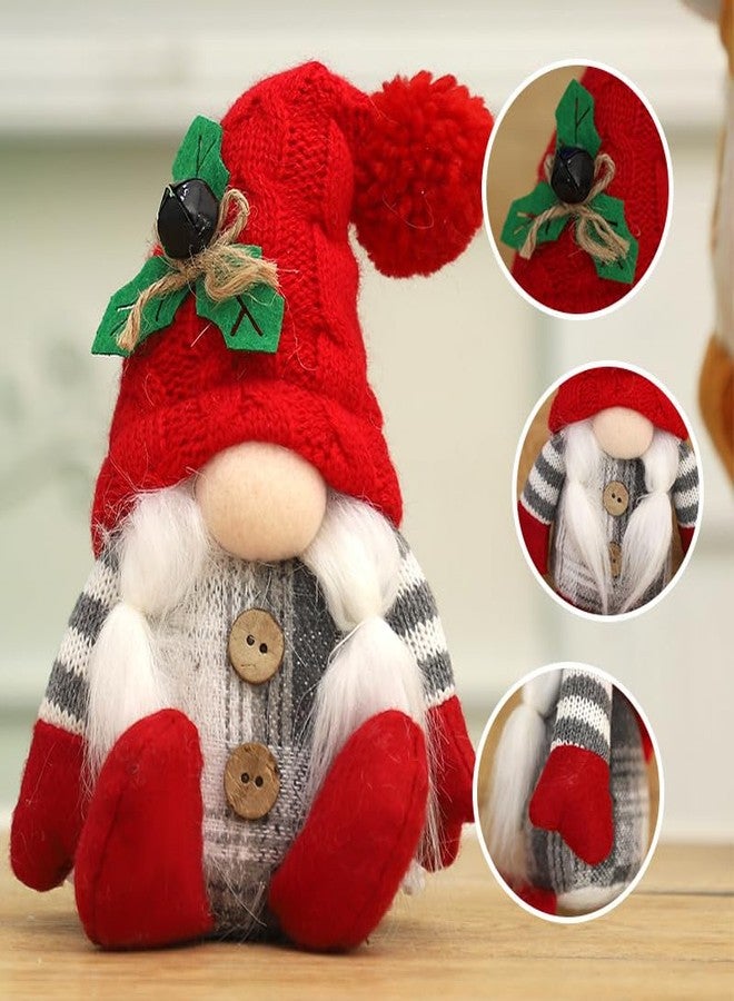 HEPOVER Christmas Gnome Decoration Plush with Gingerbread Pinecone Ponytail，Nordic Handmade Xmas Scandinavian Tomte，Resin Tree Centerpieces for Desk Shelf Fireplace Winter Holiday Christmas Decor - Image 3